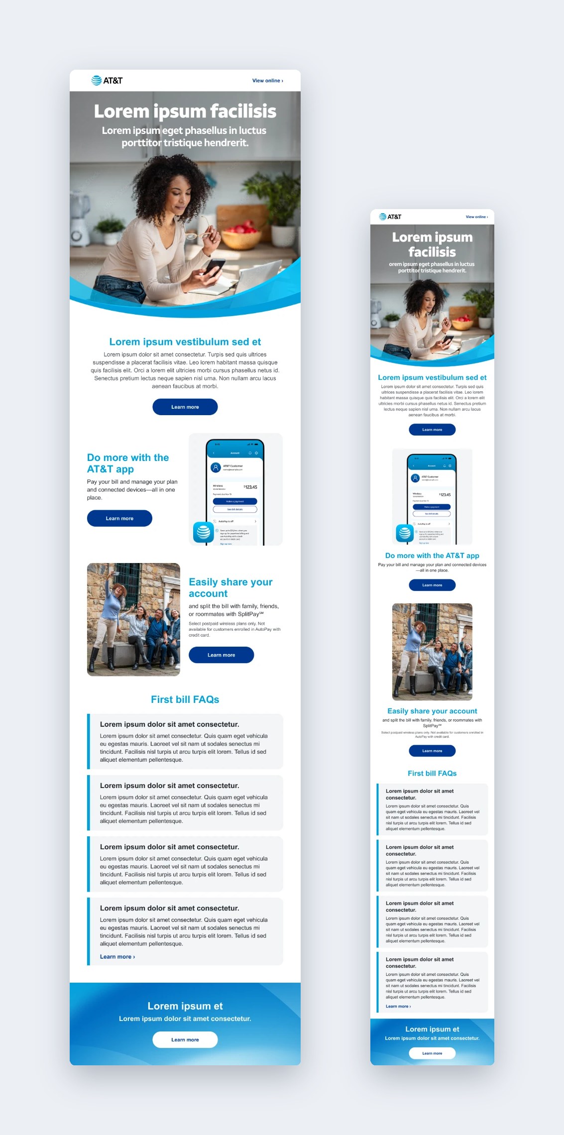 Consumer theme: account onboarding email, desktop and mobile