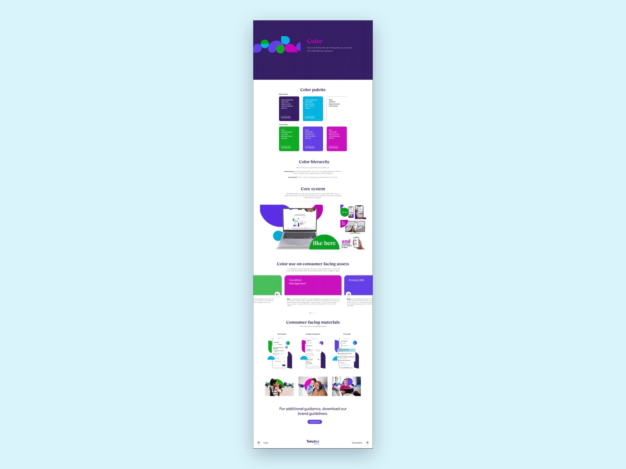 New brand site: Color page